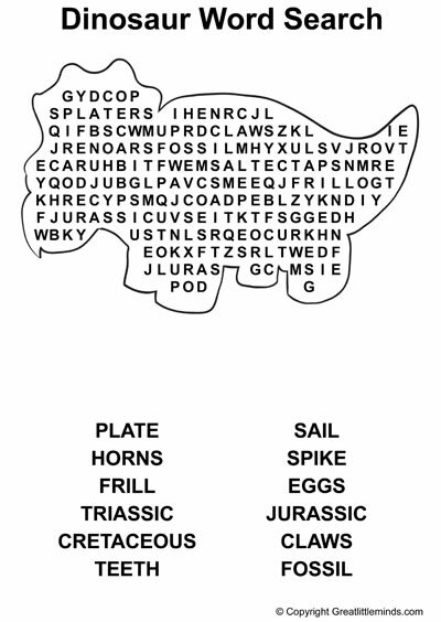 dinosaur word search
